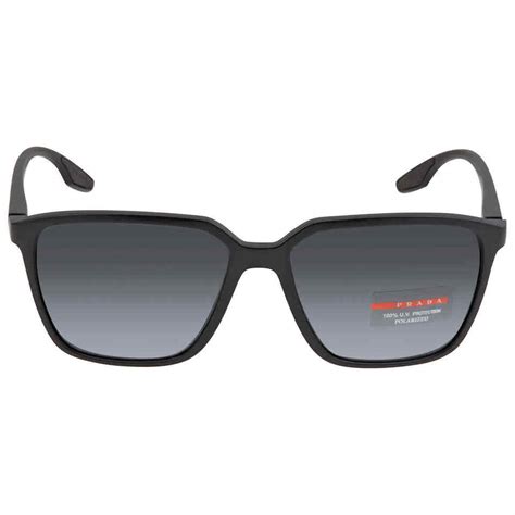 Prada Linea Rossa Polarized Grey Rectangular Men's